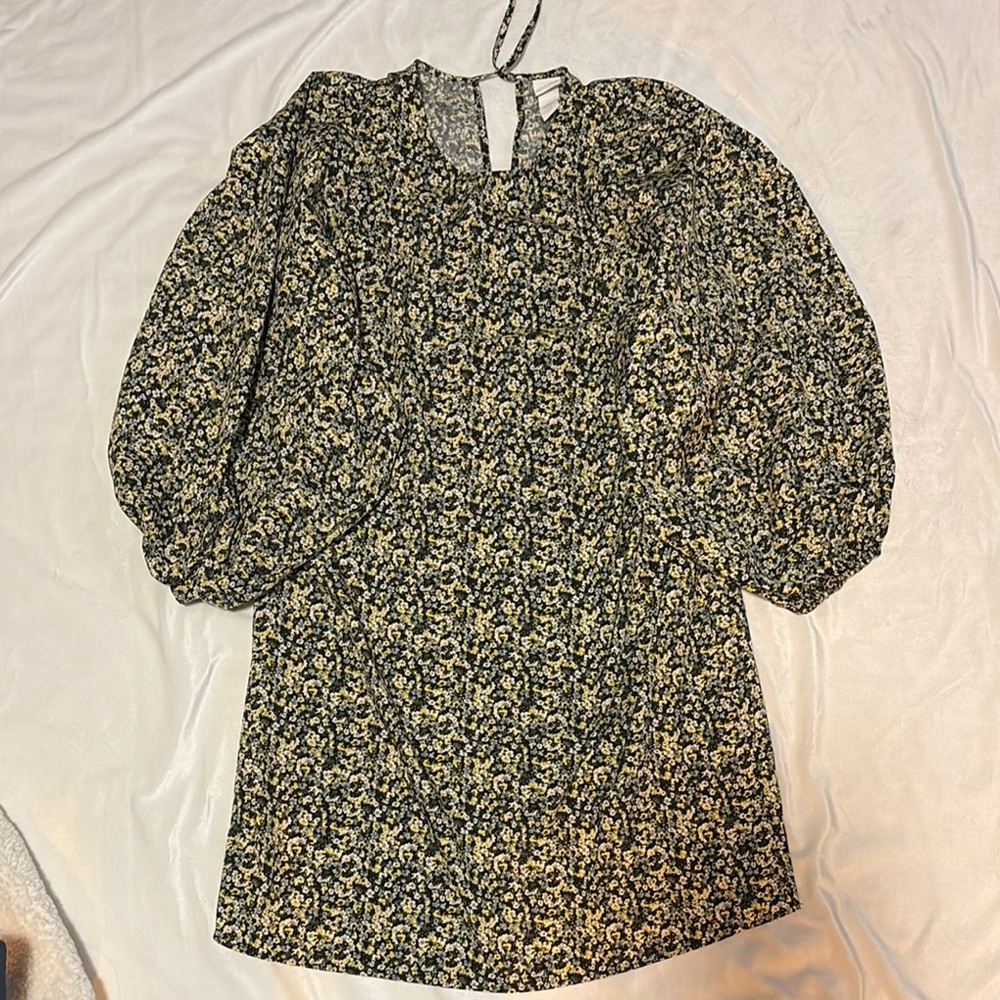 H&M Black and Yellow Floral Dress